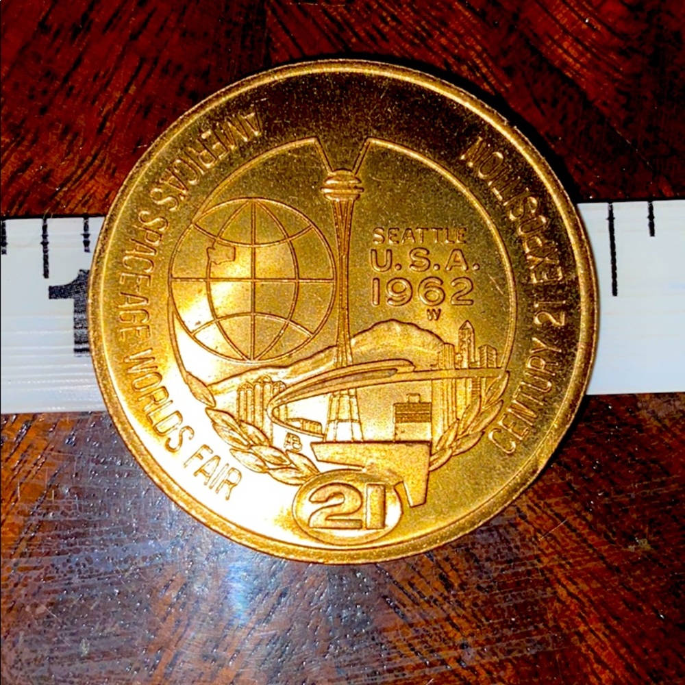 1962 Space Age Worlds Fair Century 21 Expo $1 Coin